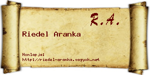 Riedel Aranka névjegykártya