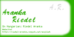 aranka riedel business card